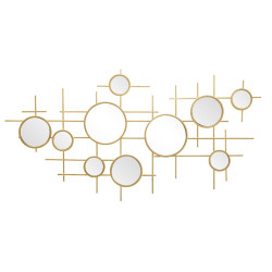 Miroir mural Gloxy 117x4,5x61 cm (miroirs Ø18–13–8 cm) – Design artistique et reflets contemporains