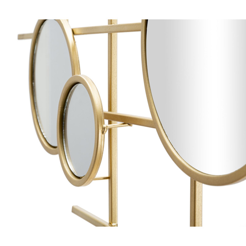 Miroir mural Gloxy 117x4,5x61 cm (miroirs Ø18–13–8 cm) – Design artistique et reflets contemporains