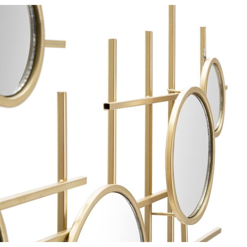 Miroir mural Gloxy 117x4,5x61 cm (miroirs Ø18–13–8 cm) – Design artistique et reflets contemporains
