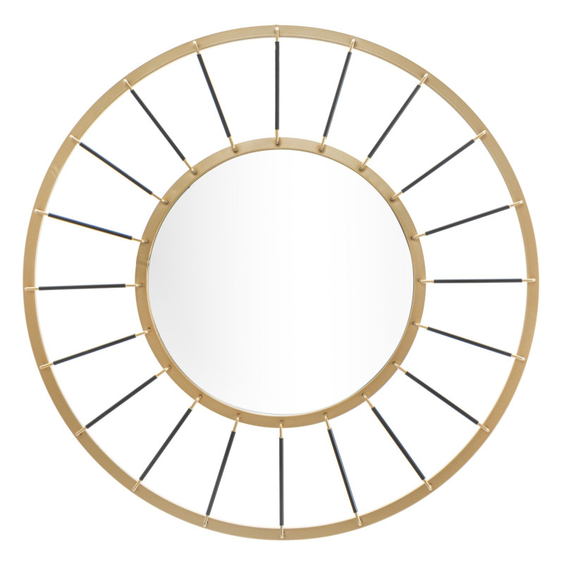 Miroir mural Glam Dark Ø81x6,5 cm (miroir Ø41,5 cm) – Modernité sombre et élégance absolue