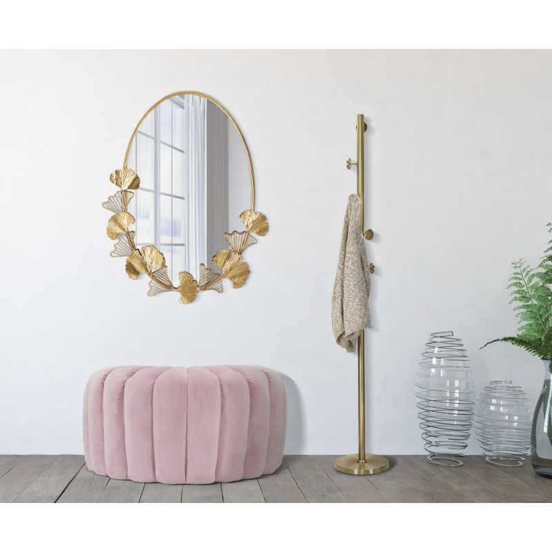 Miroir mural Petite Feuille 61,5x3x78 cm – Délicatesse sculptée et brillance naturelle