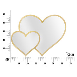Miroir mural Glamour Double Cœur 65x2x50 cm – Amour et lumière dans un design raffiné