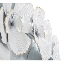 Miroir mural à fleurs blanches 82x2,6x85,5 cm – Romantisme floral et pureté lumineuse