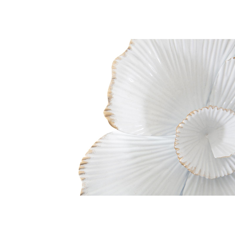 Miroir mural à fleurs blanches 82x2,6x85,5 cm – Romantisme floral et pureté lumineuse