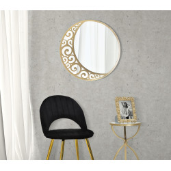 Miroir mural Luna Astratta Ø72x1 cm – Élégance lunaire et style artistique