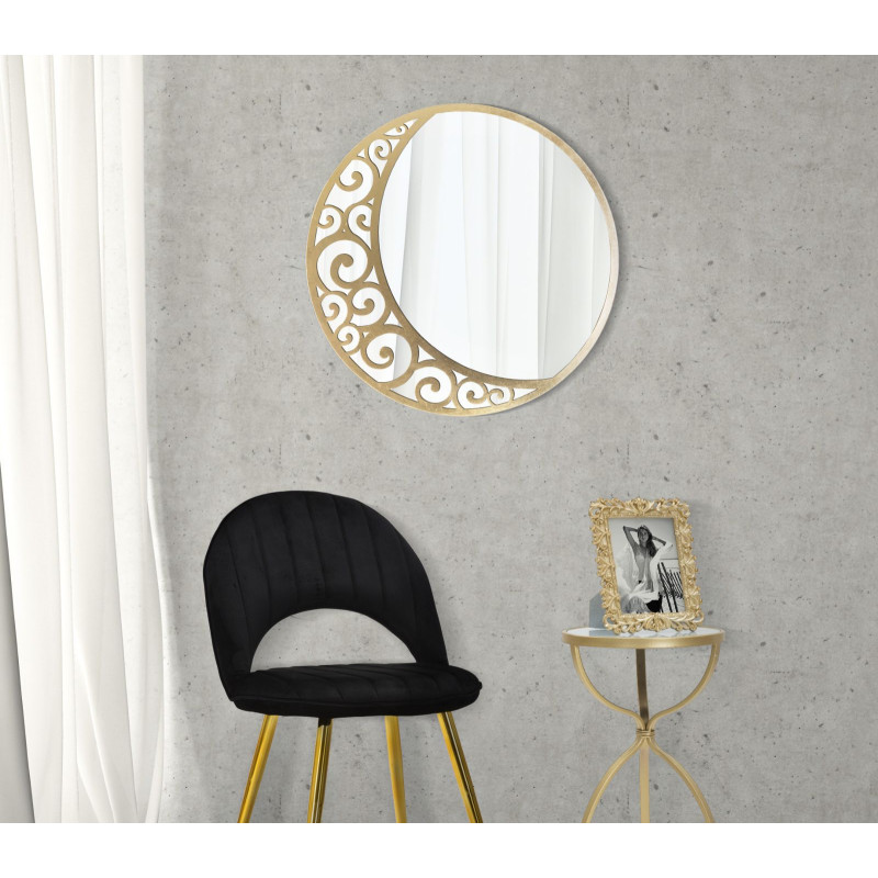 Miroir mural Luna Astratta Ø72x1 cm – Élégance lunaire et style artistique