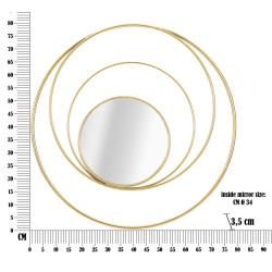 Miroir mural Arc Glam Ø80x3,5 cm – Courbes élégantes et reflets dorés