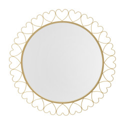Miroir mural Cœurs Ø80x2,5 cm – Douceur romantique et éclat séduisant