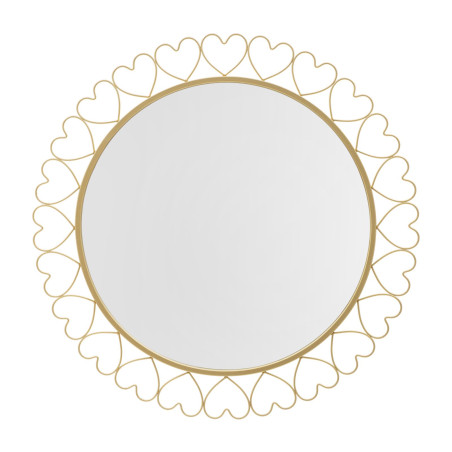 Miroir mural Cœurs Ø80x2,5 cm – Douceur romantique et éclat séduisant