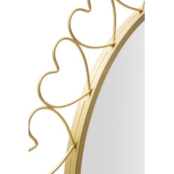 Miroir mural Cœurs Ø80x2,5 cm – Douceur romantique et éclat séduisant