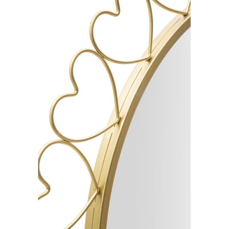 Miroir mural Cœurs Ø80x2,5 cm – Douceur romantique et éclat séduisant