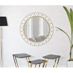 Miroir mural Cœurs Ø80x2,5 cm – Douceur romantique et éclat séduisant