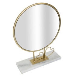Miroir de table en forme de cœur 30x9x39,5 cm – Élégance compacte et charme féminin