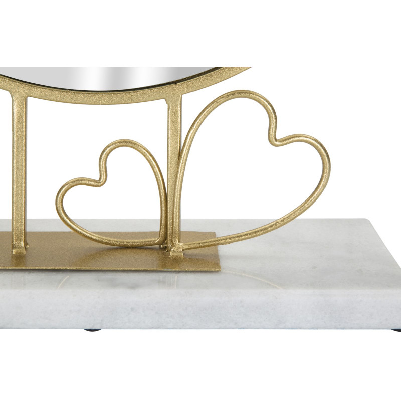 Miroir de table en forme de cœur 30x9x39,5 cm – Élégance compacte et charme féminin