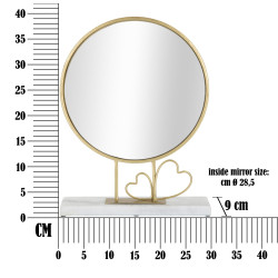 Miroir de table en forme de cœur 30x9x39,5 cm – Élégance compacte et charme féminin