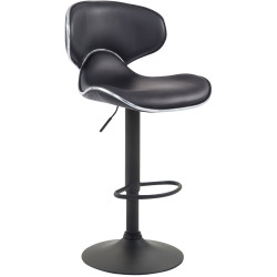 Lot de 2 tabourets de bar Las Vegas V2 simili cuir noir