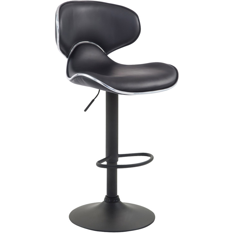 Lot de 2 tabourets de bar Las Vegas V2 simili cuir noir