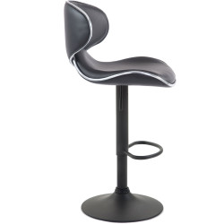 Lot de 2 tabourets de bar Las Vegas V2 simili cuir noir