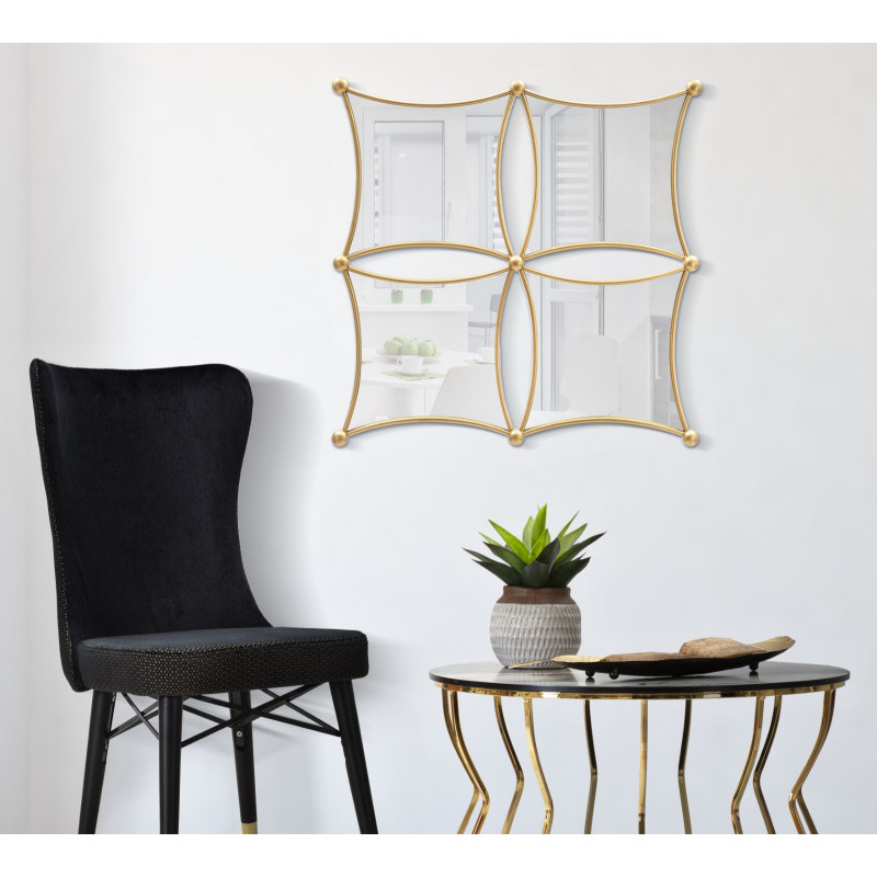 Miroir mural Jalo 68x3,5x68 cm – Modernité géométrique et éclat raffiné