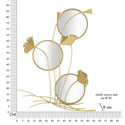 Miroir mural Triple Flow 65x8x88 cm – Courbes dynamiques et style artistique