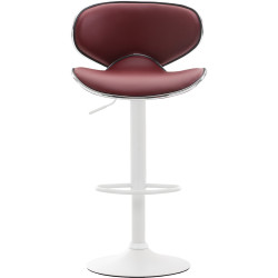 Lot de 2 tabourets de bar Las Vegas V2 simili cuir rouge bordeaux
