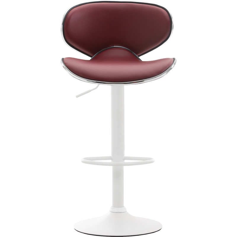 Lot de 2 tabourets de bar Las Vegas V2 simili cuir rouge bordeaux