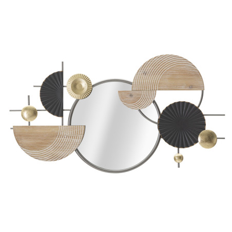 Miroir mural Abstrait 90,2x5,1x50,2 cm – Œuvre murale aux formes géométriques et éclat artistique