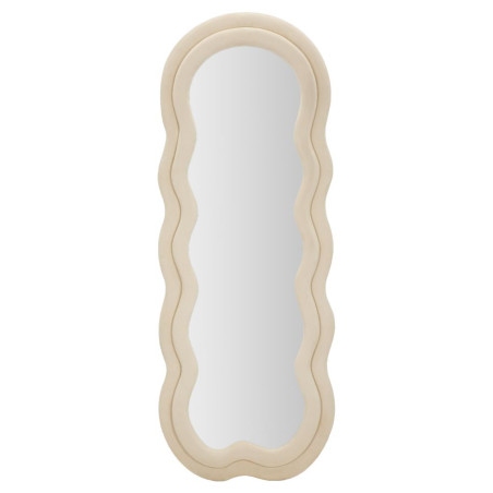 Miroir mural Miki crème velours 60x4x160 cm – Raffinement velouté et douceur élégante