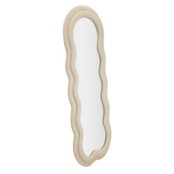 Miroir mural Miki crème velours 60x4x160 cm – Raffinement velouté et douceur élégante