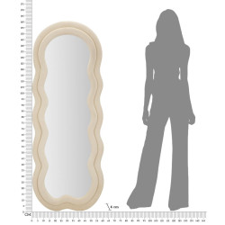 Miroir mural Miki crème velours 60x4x160 cm – Raffinement velouté et douceur élégante