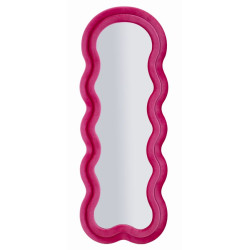 Miroir mural Miki velours fuchsia 60x4x160 cm (miroir 39x135 cm) – Couleur vibrante et style audacieux