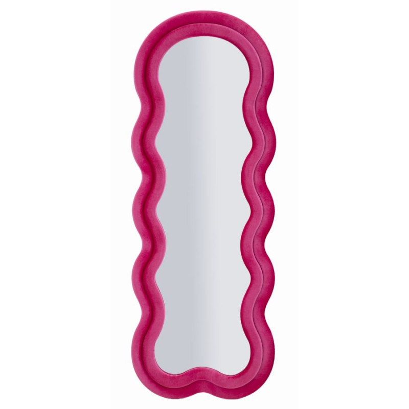 Miroir mural Miki velours fuchsia 60x4x160 cm (miroir 39x135 cm) – Couleur vibrante et style audacieux