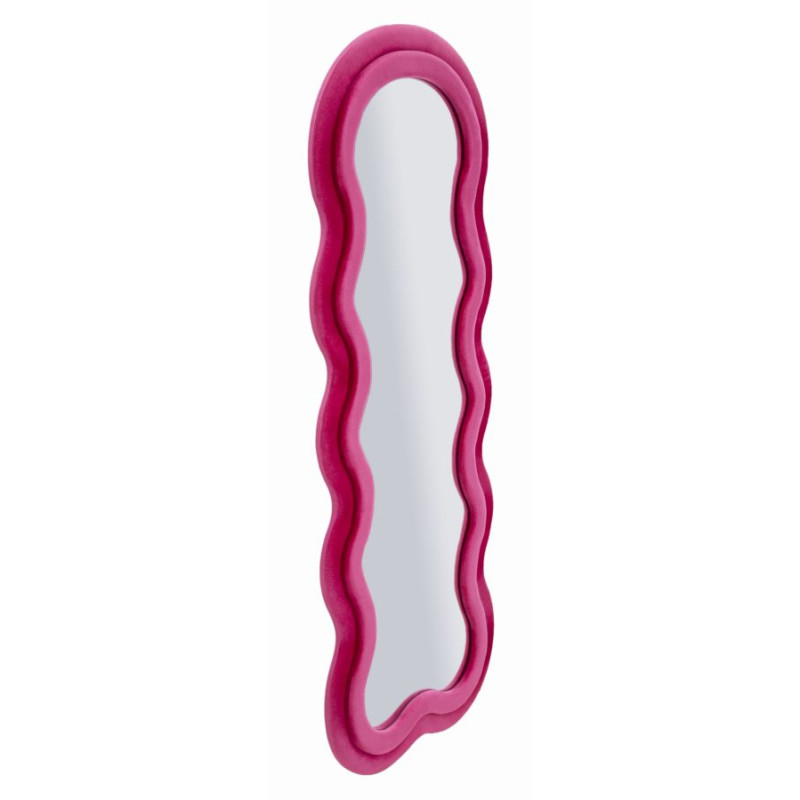Miroir mural Miki velours fuchsia 60x4x160 cm (miroir 39x135 cm) – Couleur vibrante et style audacieux