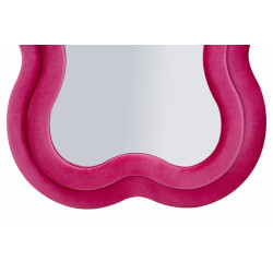 Miroir mural Miki velours fuchsia 60x4x160 cm (miroir 39x135 cm) – Couleur vibrante et style audacieux