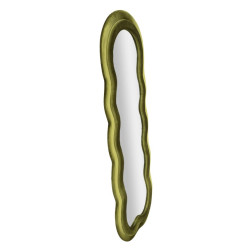 Miroir mural Miki velours vert 60x4x160 cm – Élégance naturelle et texture luxueuse