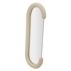 Miroir mural Chantal velours crème 60x7x160 cm – Chic intemporel et douceur raffinée
