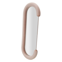 Miroir mural Chantal rose velours 60x7x160 cm – Romantisme et glamour poudré