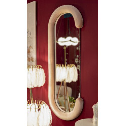 Miroir mural Chantal rose velours 60x7x160 cm – Romantisme et glamour poudré