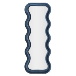 Miroir mural Emily bleu velours 60x6x160 cm – Allure sophistiquée et teinte apaisante