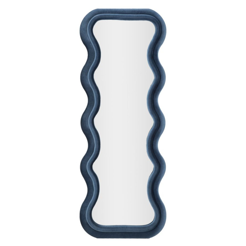 Miroir mural Emily bleu velours 60x6x160 cm – Allure sophistiquée et teinte apaisante