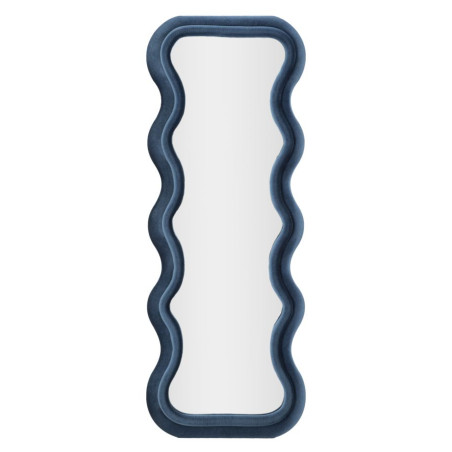 Miroir mural Emily bleu velours 60x6x160 cm – Allure sophistiquée et teinte apaisante