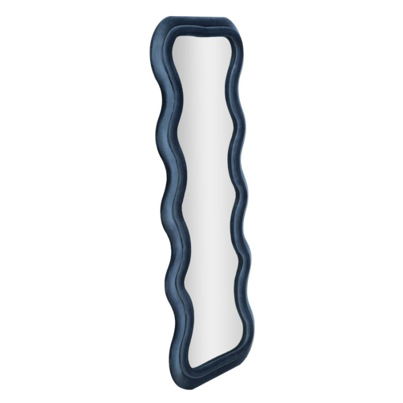 Miroir mural Emily bleu velours 60x6x160 cm – Allure sophistiquée et teinte apaisante