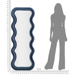 Miroir mural Emily bleu velours 60x6x160 cm – Allure sophistiquée et teinte apaisante