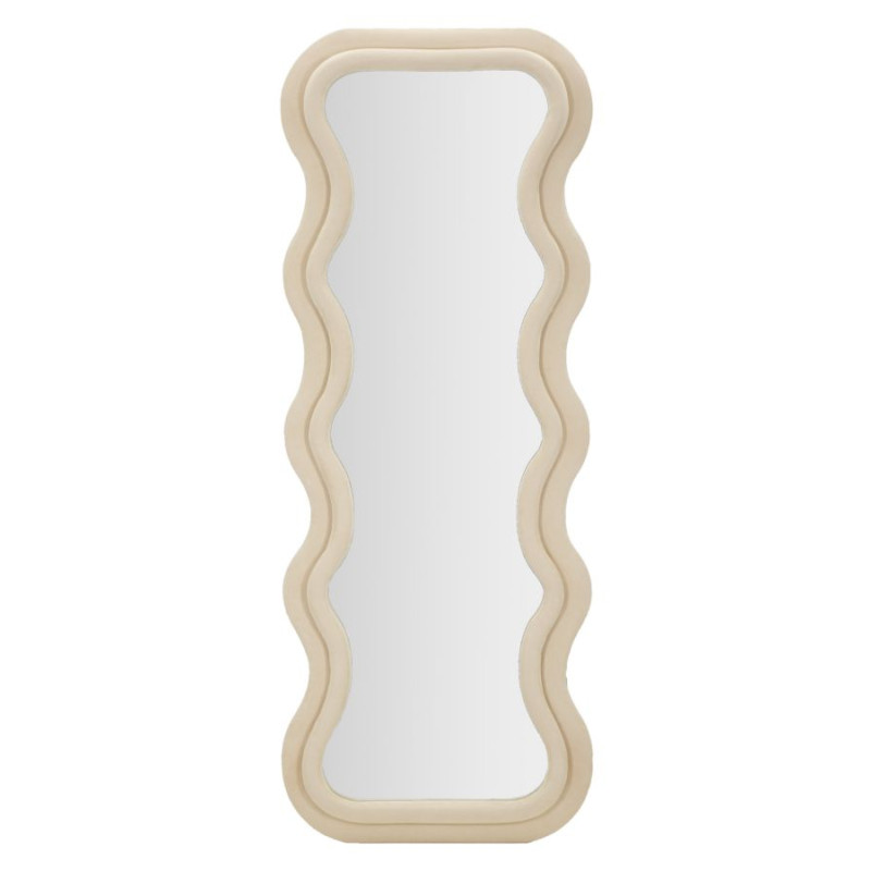 Miroir mural Emily crème velours 60x6x160 cm – Élégance subtile et douceur intemporelle