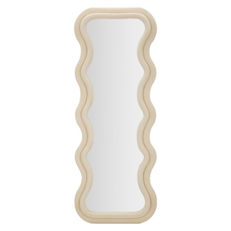 Miroir mural Emily crème velours 60x6x160 cm – Élégance subtile et douceur intemporelle