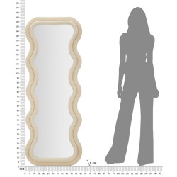 Miroir mural Emily crème velours 60x6x160 cm – Élégance subtile et douceur intemporelle