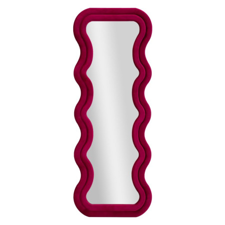 Miroir mural Emily velours fuchsia 60x6x160 cm (miroir 42x144 cm) – Touche moderne et féminité affirmée