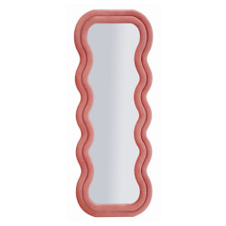 Miroir mural Emily velours rose 60x6x160 cm (miroir 42x144 cm) – Délicatesse et charme poudré