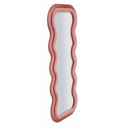 Miroir mural Emily velours rose 60x6x160 cm (miroir 42x144 cm) – Délicatesse et charme poudré