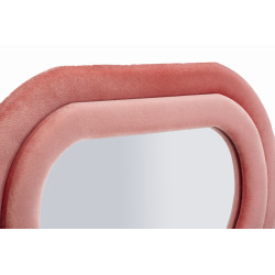 Miroir mural Emily velours rose 60x6x160 cm (miroir 42x144 cm) – Délicatesse et charme poudré
